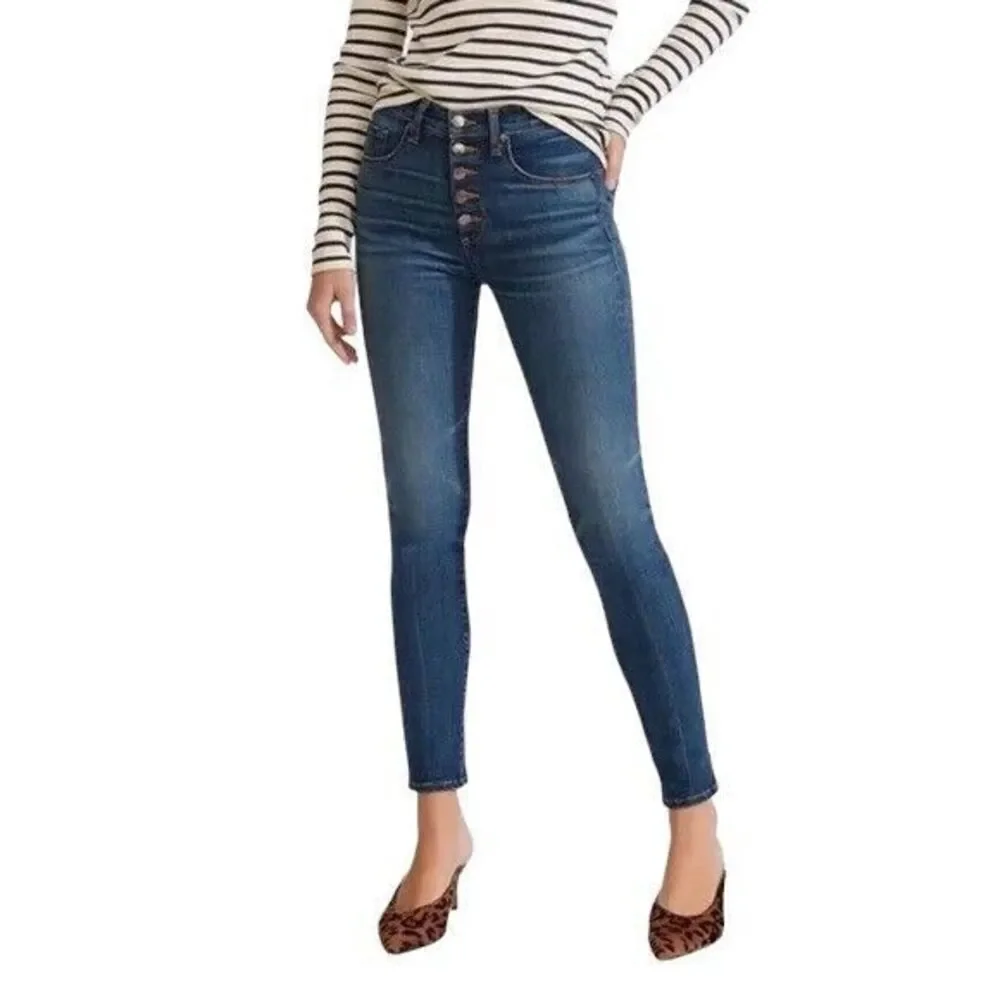 Veronica Beard Size 26 Debbie High Rise Skinny Jeans‎ Button Fly Bright Stone #2
